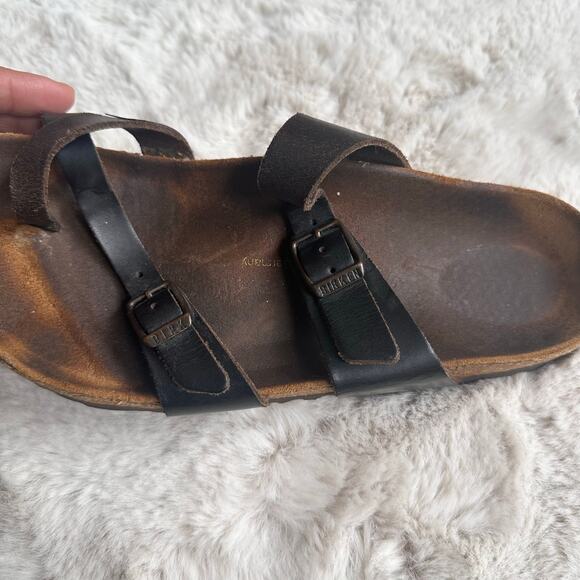Birkenstock Womens Mayari Sandals Leather Toe‎ Loop Brown Size 37 US 7 Comfort - Picture 4 of 6